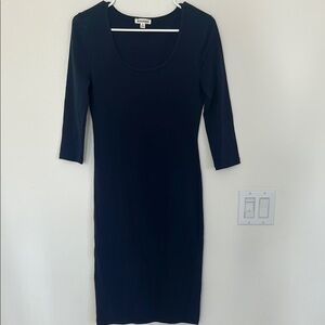 Chic 3/4 Sleeve bodycon Navy Dress